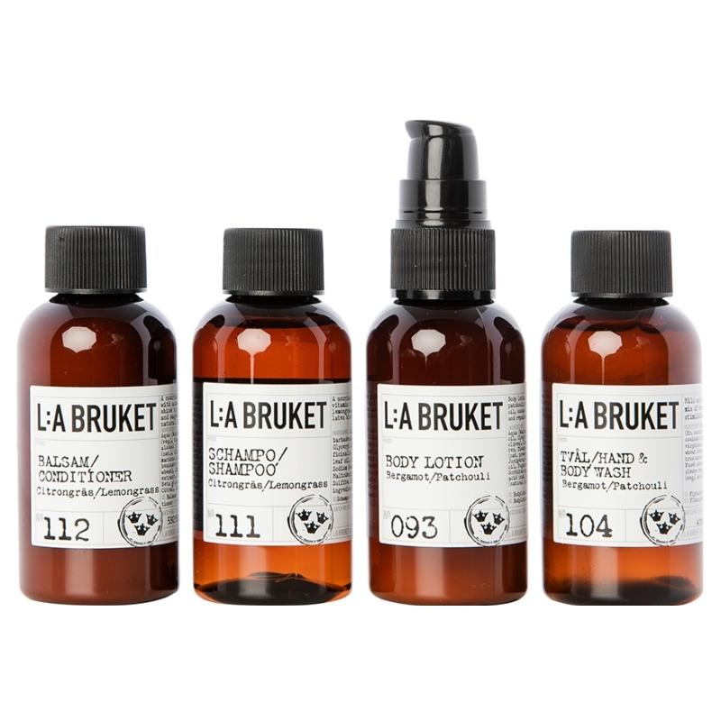 faglært Klinik Profet L:A BRUKET 165 Travel kit Lemongrass & Bergamot/ Patchouli | Beauty by  Kroonen